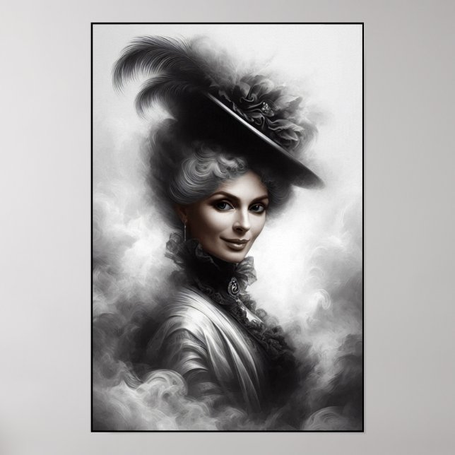 Poster Mysterious Victorian Woman Portrait Art (Frente)