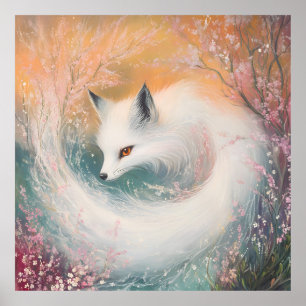 Poster Mystic Bloom Primavera Fox Watercolor