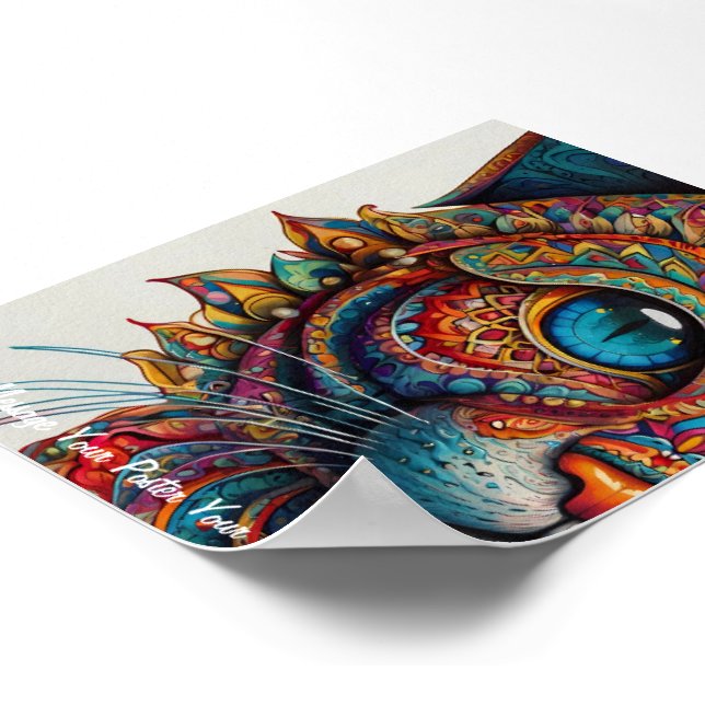 Poster Mystic Boho Feline Mandala (Borda)