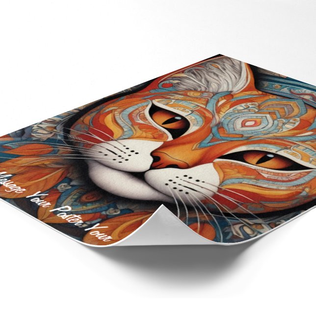 Poster Mystic Boho Feline Mandala (Borda)