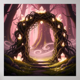 Poster Mystic Gate of Enchanted Forest Light