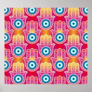 Poster Mystic hamsa: design de ornamentado sem soldadura