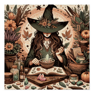 Póster Mystic Herbalist: A Arte de Bruxaria e Healin