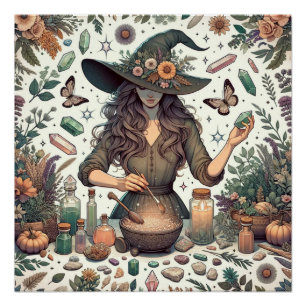 Póster Mystic Herbalist: A Arte de Bruxaria e Healin
