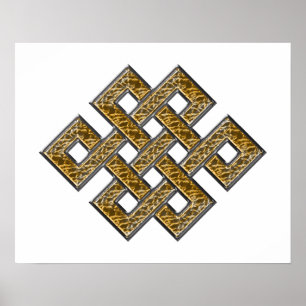 Póster Mystic Knot - Silver & Gold 2