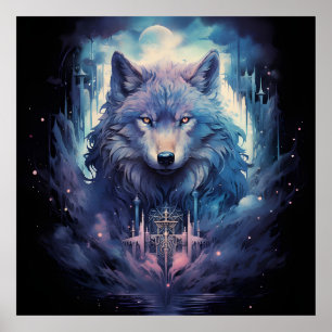 Poster Mystic Moon Wolf Guardian