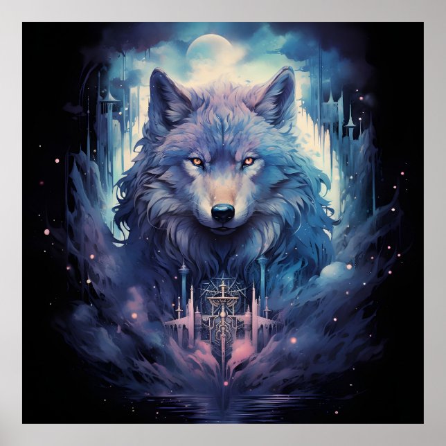 Poster Mystic Moon Wolf Guardian (Frente)