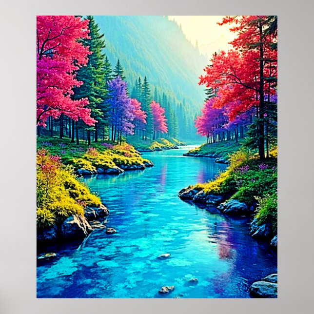 Poster Mystic River Dreamy Forest Path Design (Frente)