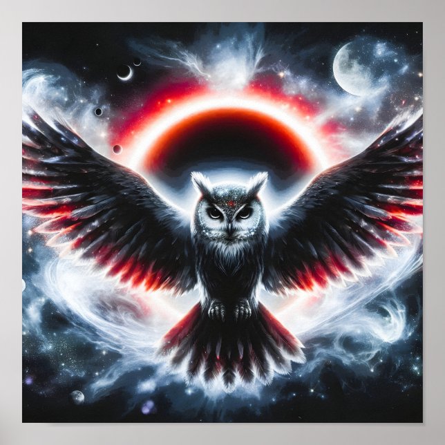 Poster Mystical Cosmic Celestial Owl (Frente)