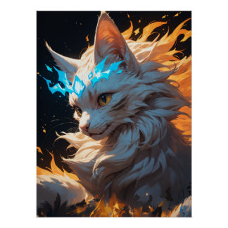 Póster Mystical Flame Cat Familiar