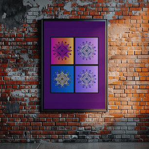 Poster Mystical Mandala Quartet: Sunset para Meia-noite