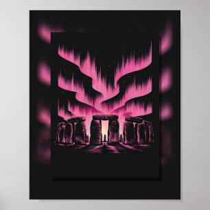 Poster Mystical Stonehenge Sob o Aurora