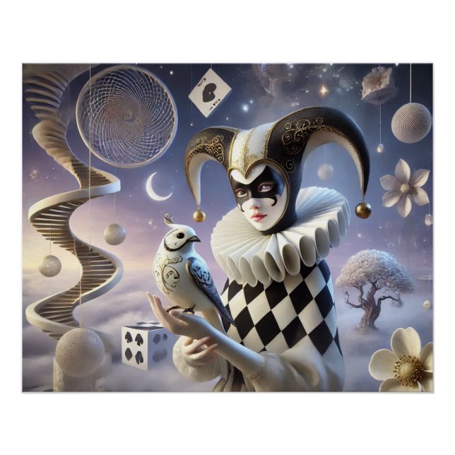 Póster Mystischer Harlekin im Traumland (Frente)