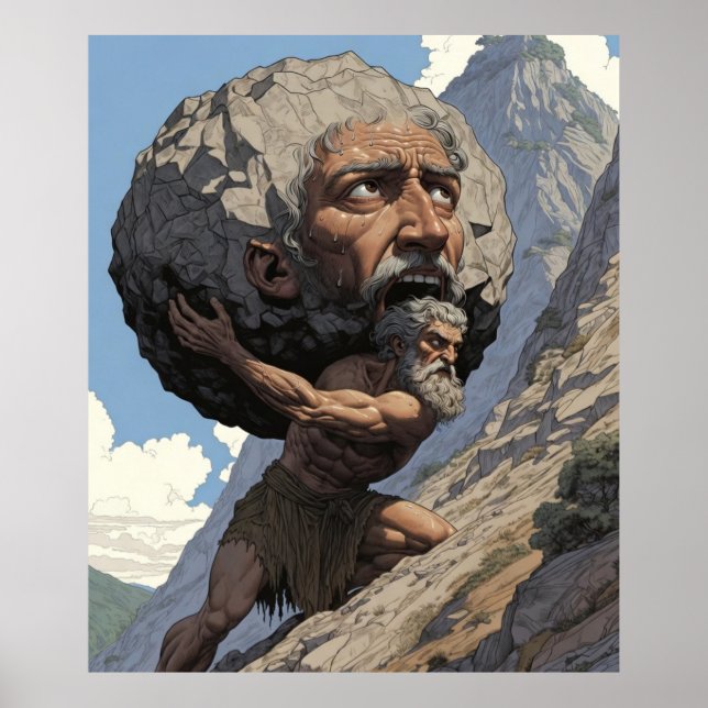 Poster Myth of Sisyphus | Eternal Struggle and Strength A (Frente)