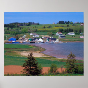 Póster N.A. Canadá, Ilha do Príncipe Edward. Os barcos 