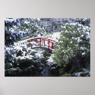 Poster N.A., USA, Washington, Seattle. Moon bridge in