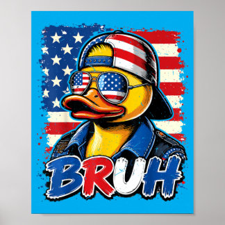 Poster N Boy Bro 4th July Rubber Duck Patriotic Aamerican