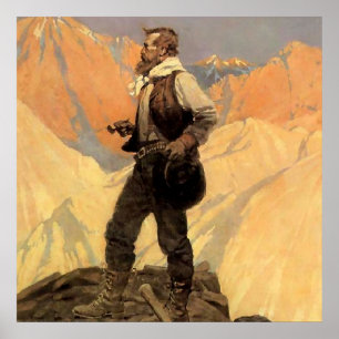 Poster N C Wyeth Western Painting "O Prospector"