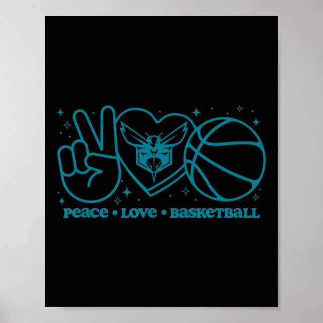 Poster N Charlotte Hornets Paz Amor Caveira  (Frente)