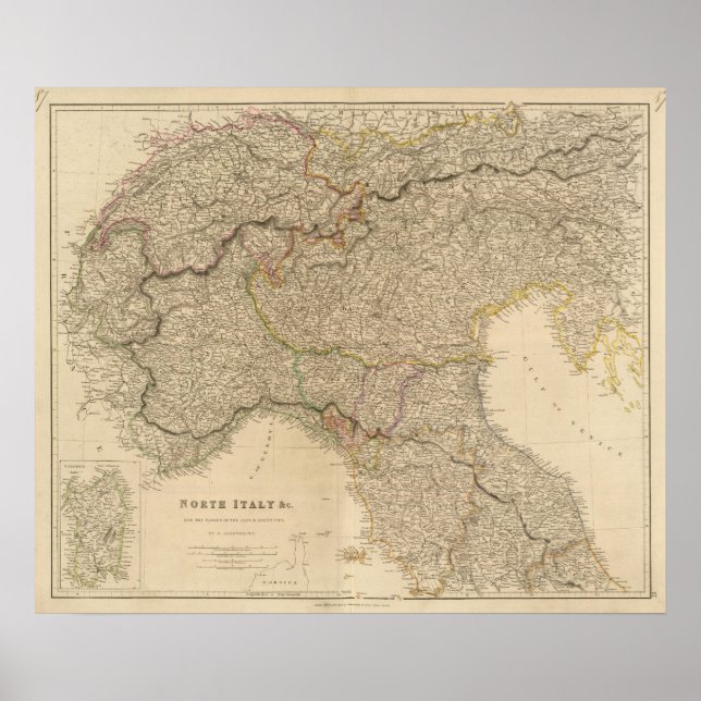 Póster N Itália, Alpes (Frente)