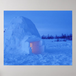Póster NA, Canadá, Manitoba, Churchill. igloo árctico