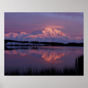 Póster NA, EUA, Alasca. Parque Nacional Denali. Mt