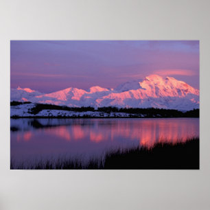 Póster NA, EUA, Alaska, Denali NP, Monte McKinley,