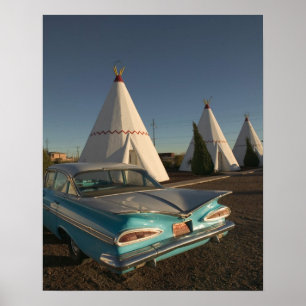 Póster NA, EUA, arizona, rota 66 de Holbrook, Wigwam