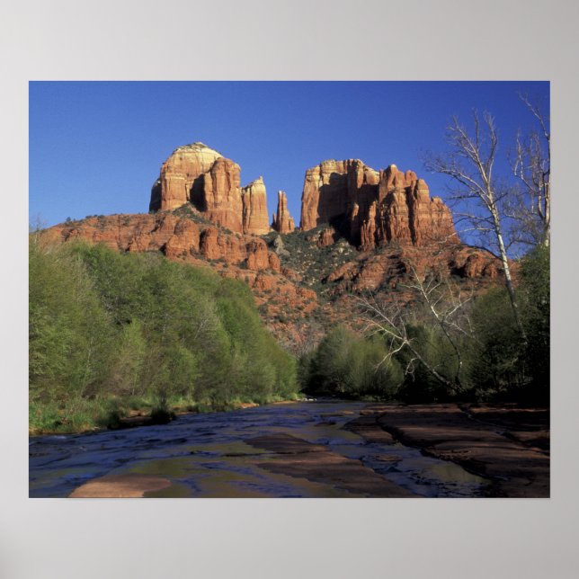 Poster NA, EUA, Arizona, Sedona. Catedral Rocha e Oak (Frente)
