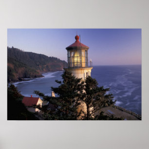 Póster NA, EUA, Oregon, Farol Heceta Head,