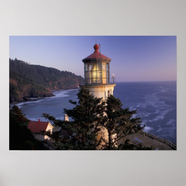 Póster NA, EUA, Oregon, Farol Heceta Head, (Frente)