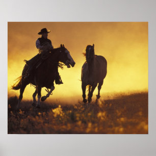 Poster NA, EUA, Oregon, Seneca, Ranch Ponderosa, Cowboy 3