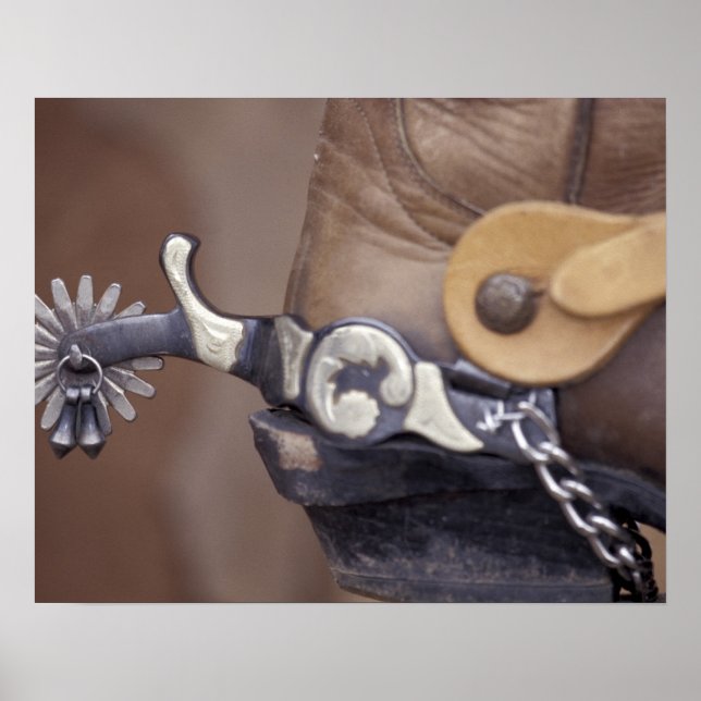 Póster NA, EUA, Texas, Lubbock Bota e espora de cowboy (Frente)