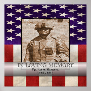 Póster Na foto militar da memória Loving personalizada