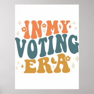 Poster Na Minha Época De Voto, Retro Wavy
