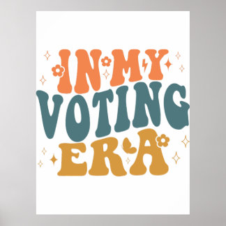 Poster Na Minha Época De Voto, Retro Wavy