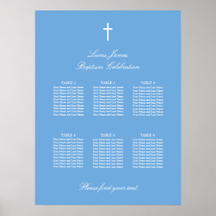 Poster na moda azul 6 Mesa Baptism Sentado