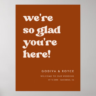 Poster Na moda Burnt Orange Que bom que está aqui.
