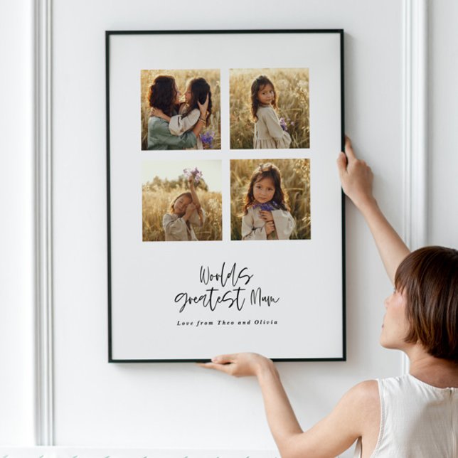 Poster Na moda de multifoto elegante com Mãe maior (Criador carregado)