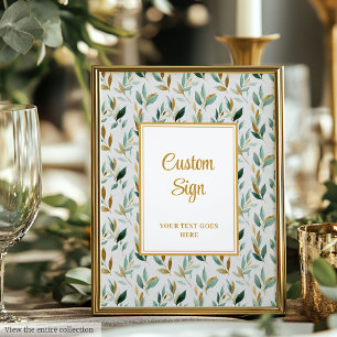 Poster Na moda Hunter Green Dourado Casamento Verde
