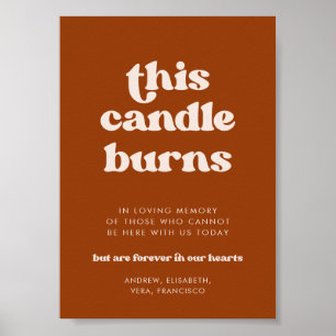 Poster Na moda Laranja Esta Vela Queima Memorial de Casam