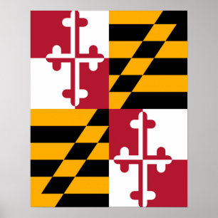 Póster Na moda Maryland Flag Decor