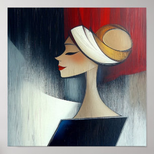 Poster Na moda moderna, elegante Abstrato linda mulher