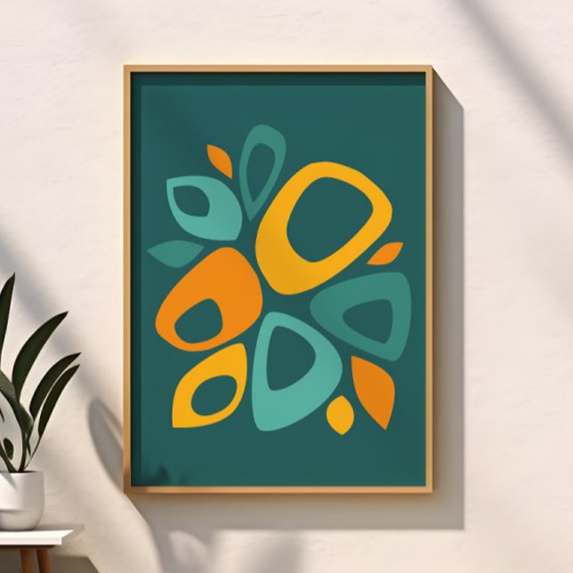 Poster Na moda moderno Marigold Mustard Abstrato (Criador carregado)