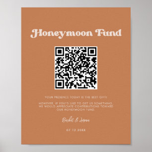 Poster Na moda retro Açúcar Brown Fundo de lua de mel Cód