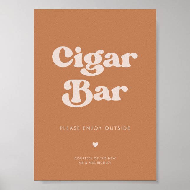 Poster Na moda retro Açúcar Marrom Sinal de Bar de charut (Frente)