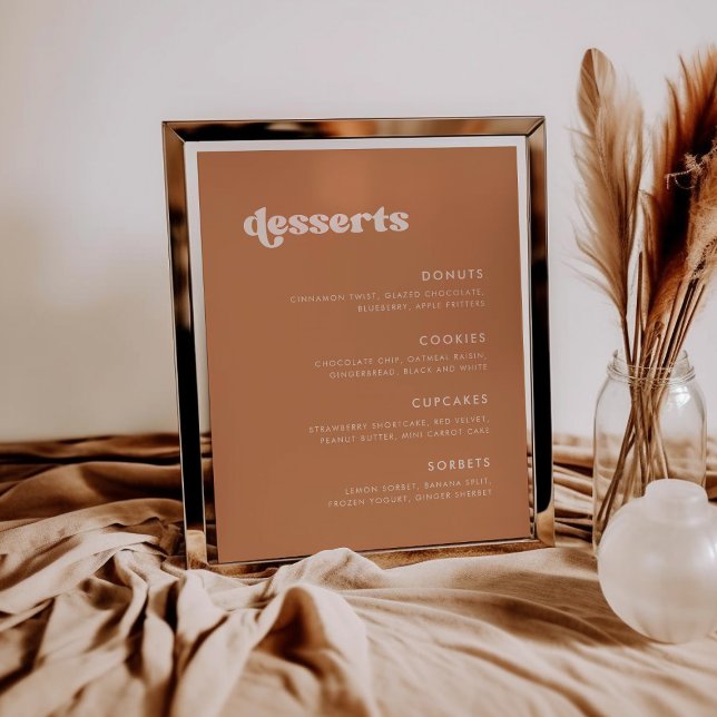 Poster Na moda retro Açúcar Marrom Sinal de Bar de desert (Criador carregado)