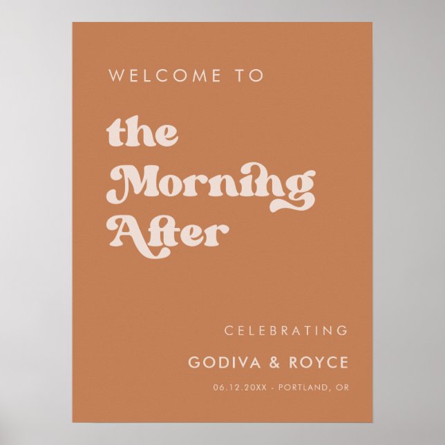 Poster Na moda retro Brown Sugar Morning Após Boas-vindas (Frente)