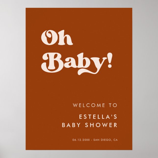 Poster Na moda retro Buraco Laranja Oh Baby (Frente)