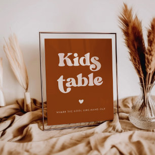 Poster Na moda retro Burnt Orange Wedings Mesa